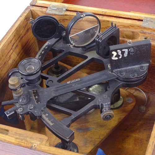 254 - A sextant, mid-20th century, in original stained wood case