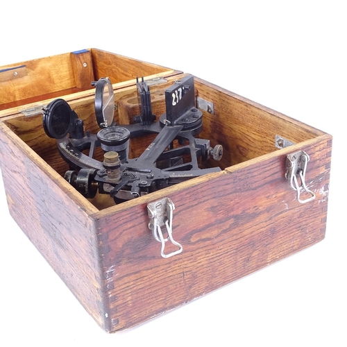 254 - A sextant, mid-20th century, in original stained wood case