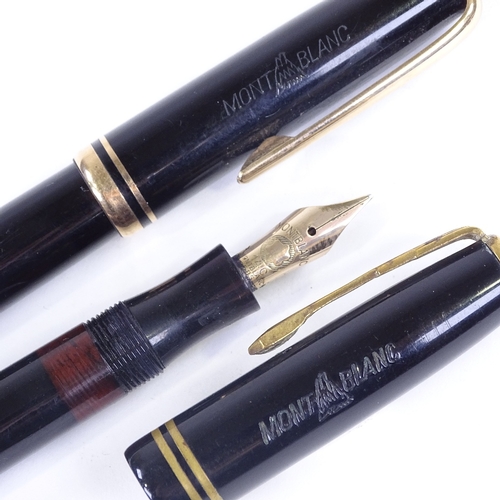 266 - 2 Vintage Mont Blanc fountain pens with gold nibs