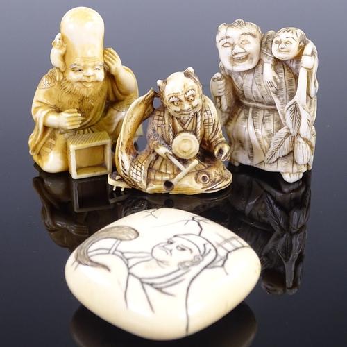 272 - 4 various late 19th century Japanese ivory netsuke