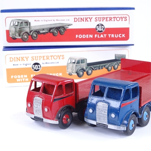 273 - Dinky Supertoys no. 502 Foden Flat Truck, and 503 Foden Flat Truck with Tailboard, both boxed