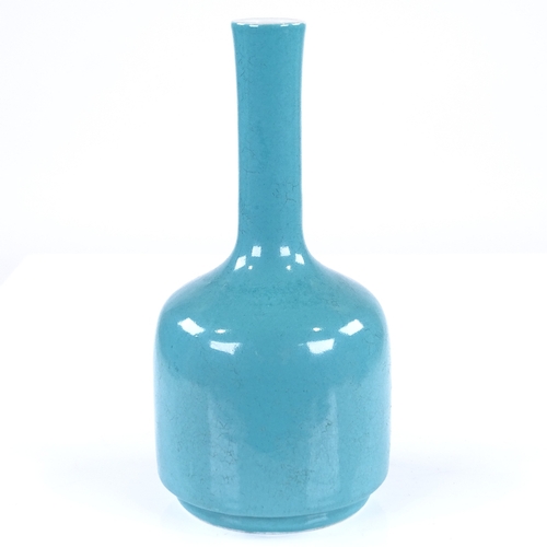 283 - A Chinese porcelain turquoise glaze narrow-necked vase, height 14cm