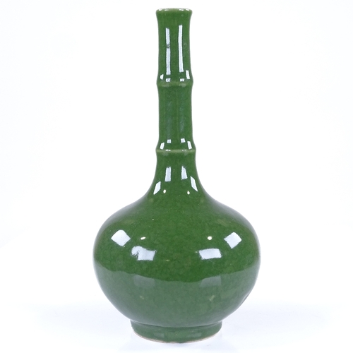 284 - A Chinese green glaze porcelain narrow-necked vase