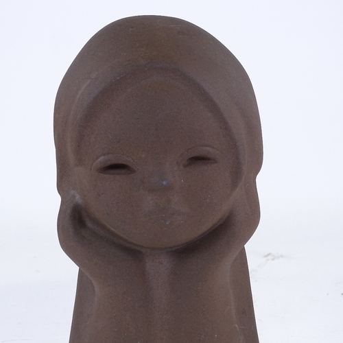 302 - 1960s Soviet era bust of a girl, made by Tekt Art of Estonia, height 25cm