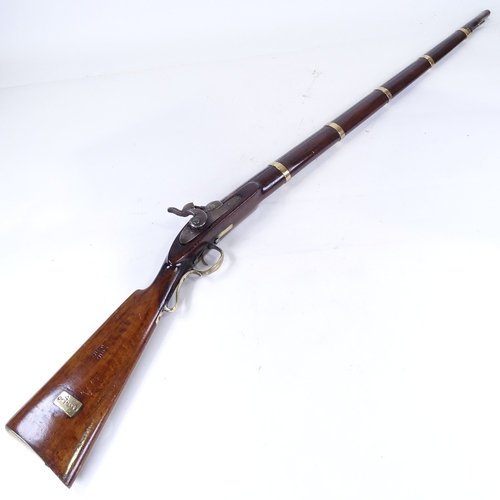 334 - An Antique percussion muzzle loading rifle