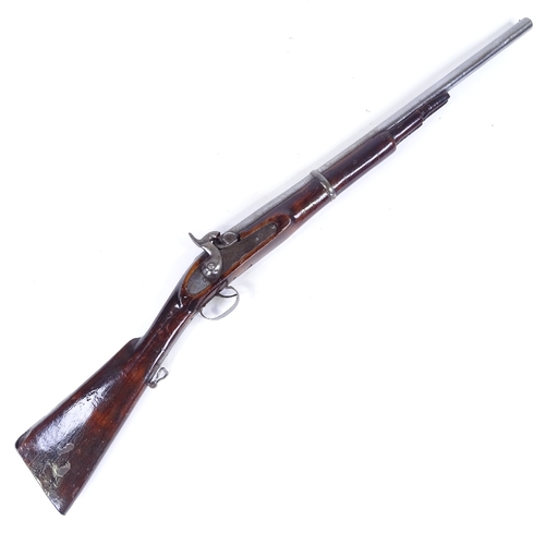 335 - Antique percussion muzzle loading rifle