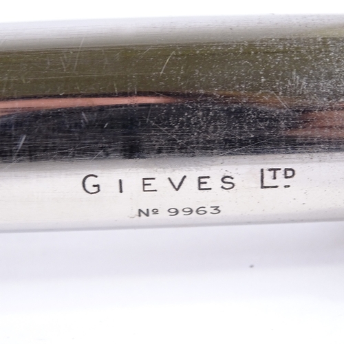 336 - A rope-bound nickel plate Navy telescope by Gieves Ltd