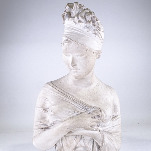 342 - A ceramic/plaster bust of Madame Recamier, height 64cm