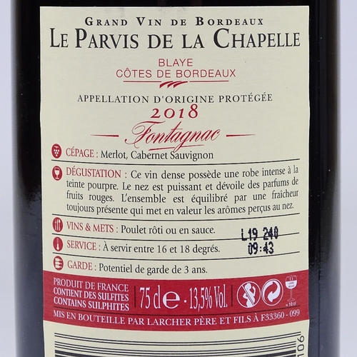 353 - 6 bottles of Bordeaux, Le Parvis De La Chapelle 2018