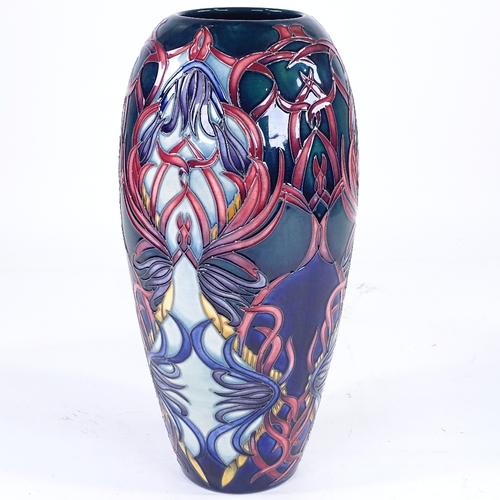 366 - Moorcroft Pottery vase with stylised design, 1997, numbered 61/150, height 37cm