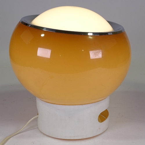 378 - GUZZINI - mid-century plastic and chrome plate desk lamp on stand, diameter 34cm