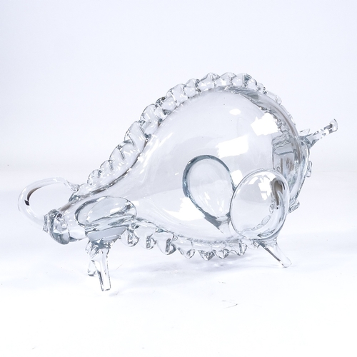 38 - Andrea Tagliapietra (born 1955), Murano clear glass bull sculpture, made for OMG (Original Murano Gl... 