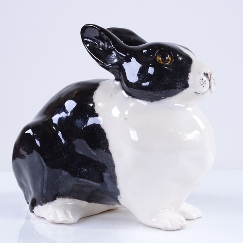 382 - A Winstanley Pottery rabbit, length 17cm