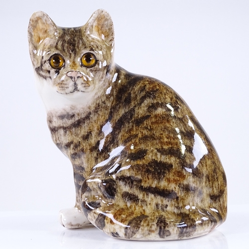 383 - A Winstanley Pottery tortoiseshell cat, height 20cm