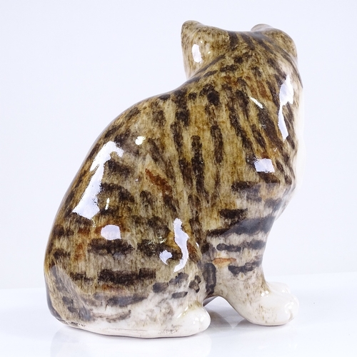 383 - A Winstanley Pottery tortoiseshell cat, height 20cm