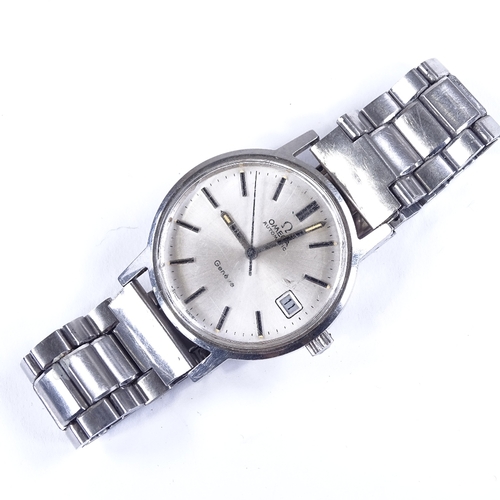 421 - OMEGA - a Vintage stainless steel Geneve automatic wristwatch, ref. 1660163, silvered dial with blac... 