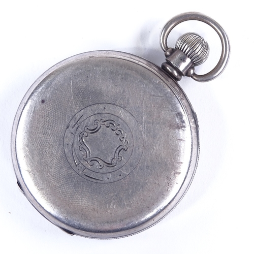 426 - ROLEX - a 1920s silver-cased open-face top-wind pocket watch, retailed by Camerer, Cuss & Co of Uxbr... 