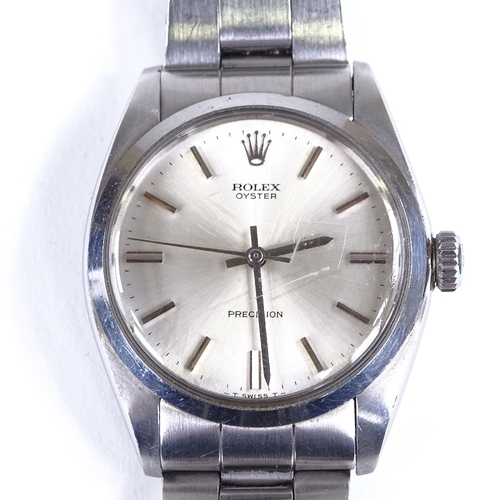 427 - ROLEX - a stainless steel Oyster Precision mechanical wristwatch, ref. 6426, circa 1971, silvered di... 