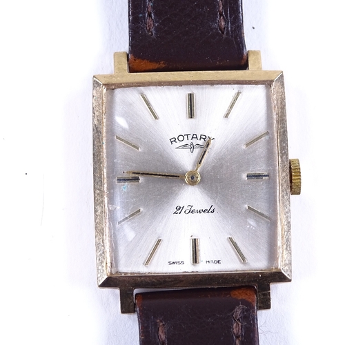 429 - ROTARY - a Vintage 9ct gold mechanical wristwatch, ref. 7539, silvered dial with gilt baton hour mar... 