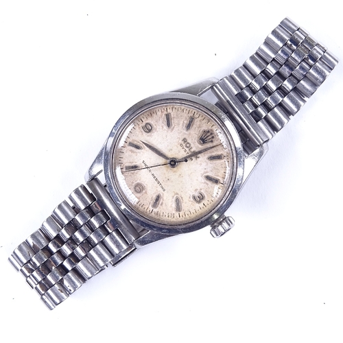 434 - ROLEX - a Vintage stainless steel Oyster Shock-Resisting mechanical wristwatch, ref. 6244, circa 195... 