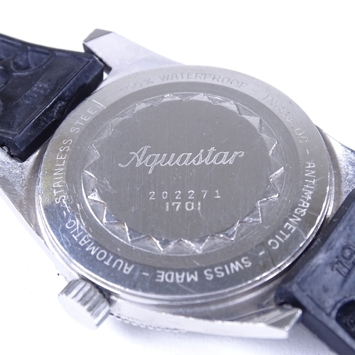 436 - JEANRICHARD - a stainless steel Aquastar automatic wristwatch, ref. 1701, circa 1960s, black dial wi... 