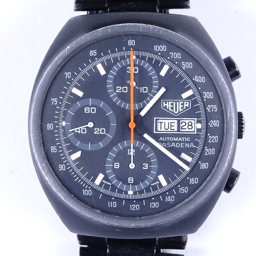 439 - HEUER - a Vintage anodised stainless steel Pasadena automatic chronograph wristwatch, ref. 750-501, ... 