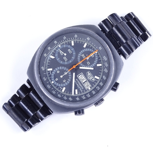 439 - HEUER - a Vintage anodised stainless steel Pasadena automatic chronograph wristwatch, ref. 750-501, ... 