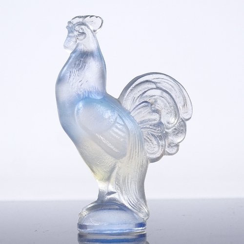 76 - SABINO - iridescent moulded glass cockerel, height 9cm