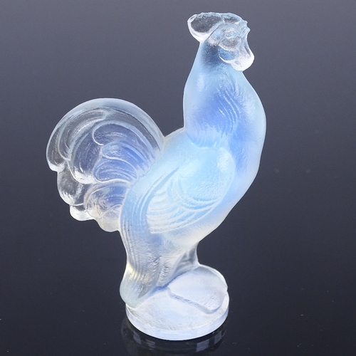 76 - SABINO - iridescent moulded glass cockerel, height 9cm