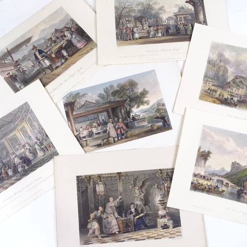 1052 - A collection of 35 hand coloured steel engravings after Thomas Allom, relating to China