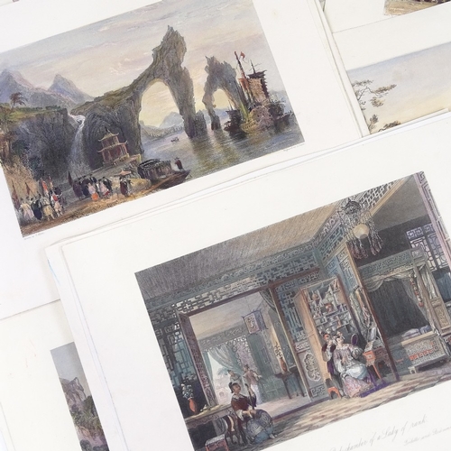 1052 - A collection of 35 hand coloured steel engravings after Thomas Allom, relating to China