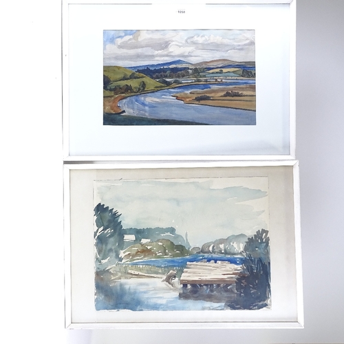 1058 - 2 mid-20th century watercolours, Irish landscapes, unsigned, 11