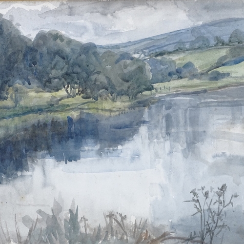 1059 - Kathleen Bride (Irish), watercolour, lake scene, signed and dated 1978, 11.5