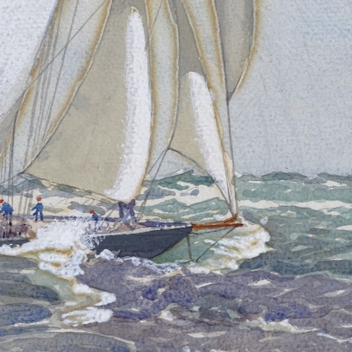 1069 - Robert Clouston Young (Scottish 1860 - 1929), watercolour, a gaff rigged sailing yacht, signed, 14