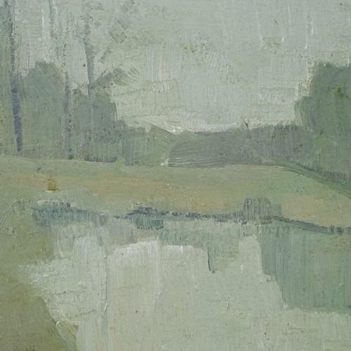 1078 - J Tanton, oil on board, February Sussex, 7.5