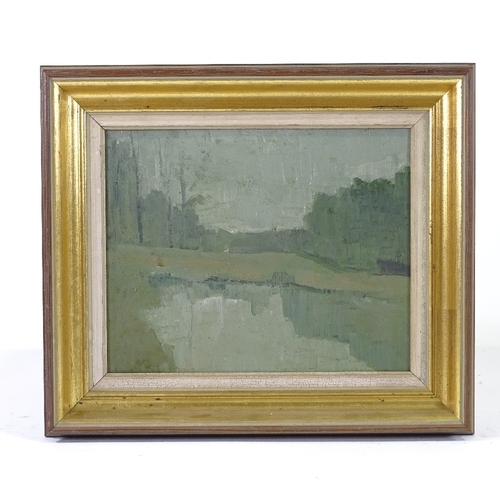 1078 - J Tanton, oil on board, February Sussex, 7.5