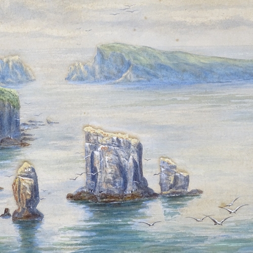 1082 - John Carrick (1833 - 1896), watercolour, coastal view, 15