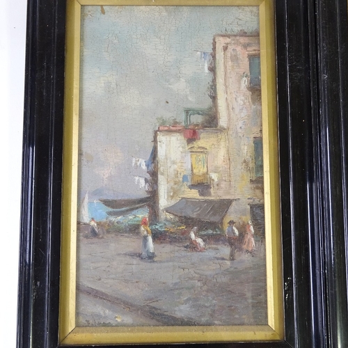 1088 - Riciardi, set of 4 oils on board, Naples street scenes, 8.5