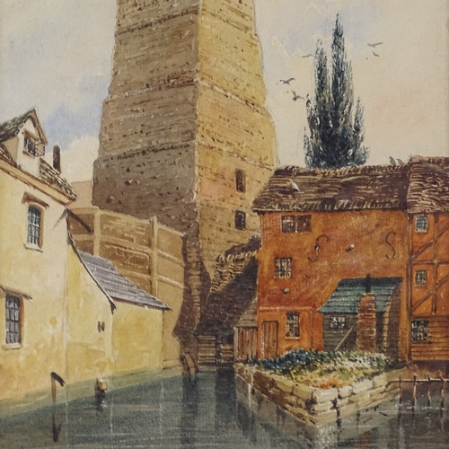 1092 - Thomas Shotter Boys, watercolour, canal scene, 1862, 905