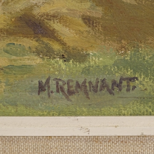 1093 - Marjorie Remnant, oil on canvas, haystacks, signed, 14