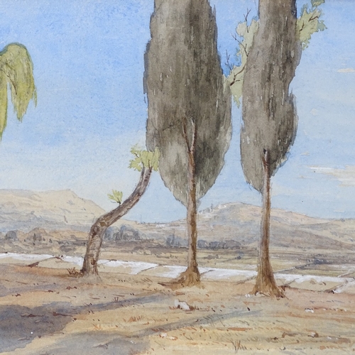 1095 - 19th century Maltese School, pair of watercolours, landscape views, unsigned, 7