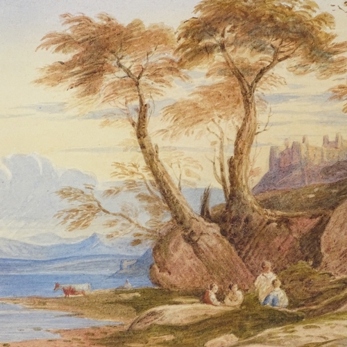 1097 - J Varley, 19th century watercolour, coastal scene, unsigned, 7