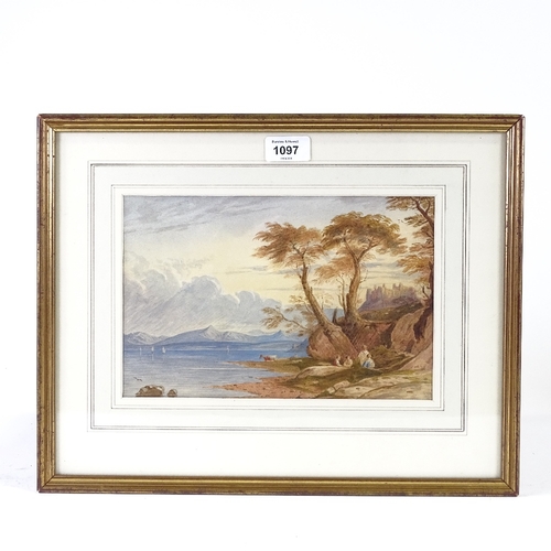 1097 - J Varley, 19th century watercolour, coastal scene, unsigned, 7