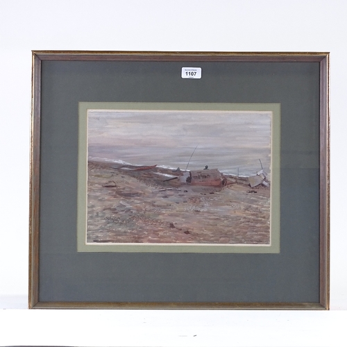 1107 - Jane Taylor, watercolour, Norfolk coast, signed, 10