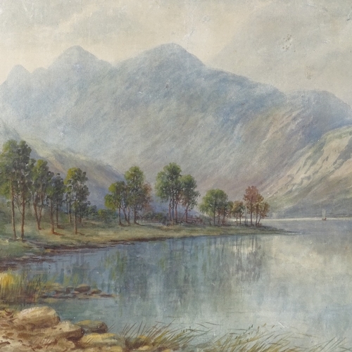 1108 - Milton Drinkwater, watercolour, lake scene, signed, 12