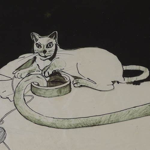 1308 - Joanna Lawrence, pen and ink drawing, cats, image 16