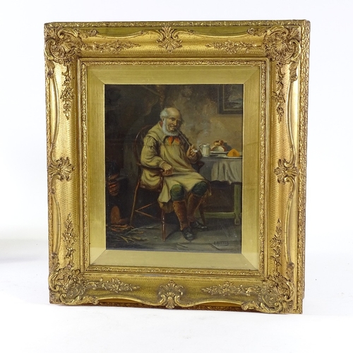 1319 - A Austine, pair of 19th century oils on canvas, portraits of farmer and his wife, signed, 12