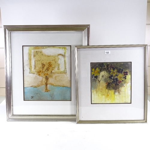 1322 - Leo McDowell RI, 2 watercolours, abstract still lives, 11