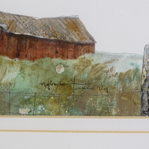 1323 - Mat Barber Kennedy RI, watercolour, South Farm, Lima Ohio, signed with artist's label verso, 6