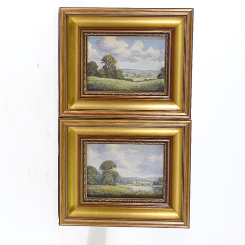 1332 - Peter Greenhalf, pair of oils on board, landscapes, signed, 4.5